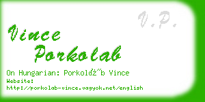 vince porkolab business card